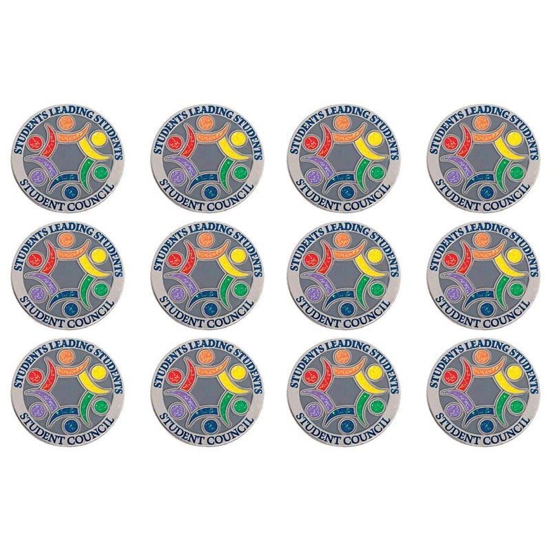 TCDesignerProducts Student Council Students Leading Students Award Pin, Pack of 12 - Image 1